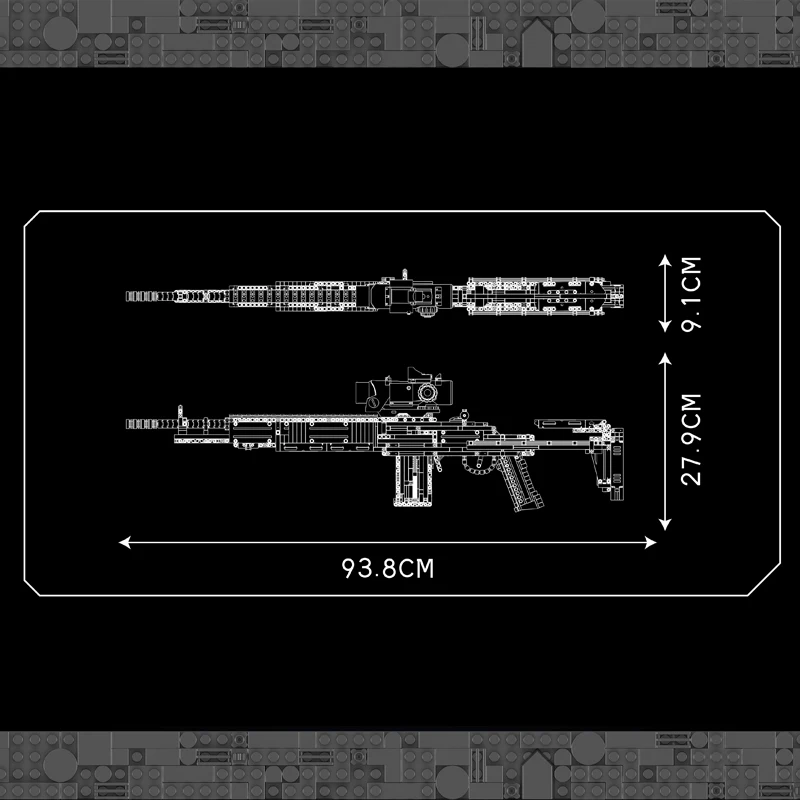 MOULD KING 14026 Technical MK14 Battle Rifle Simulation Gun Model Building Blocks Military Weapon Bricks Toys Set for Kids Gifts