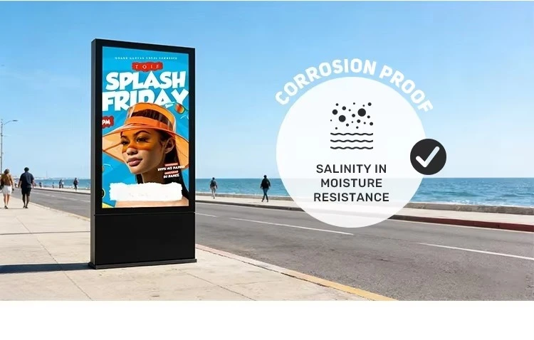 55/81 Inch Outdoor  Energy-saving High Brightness Waterproof LED Digital Signage Floor-standing Display Android 10