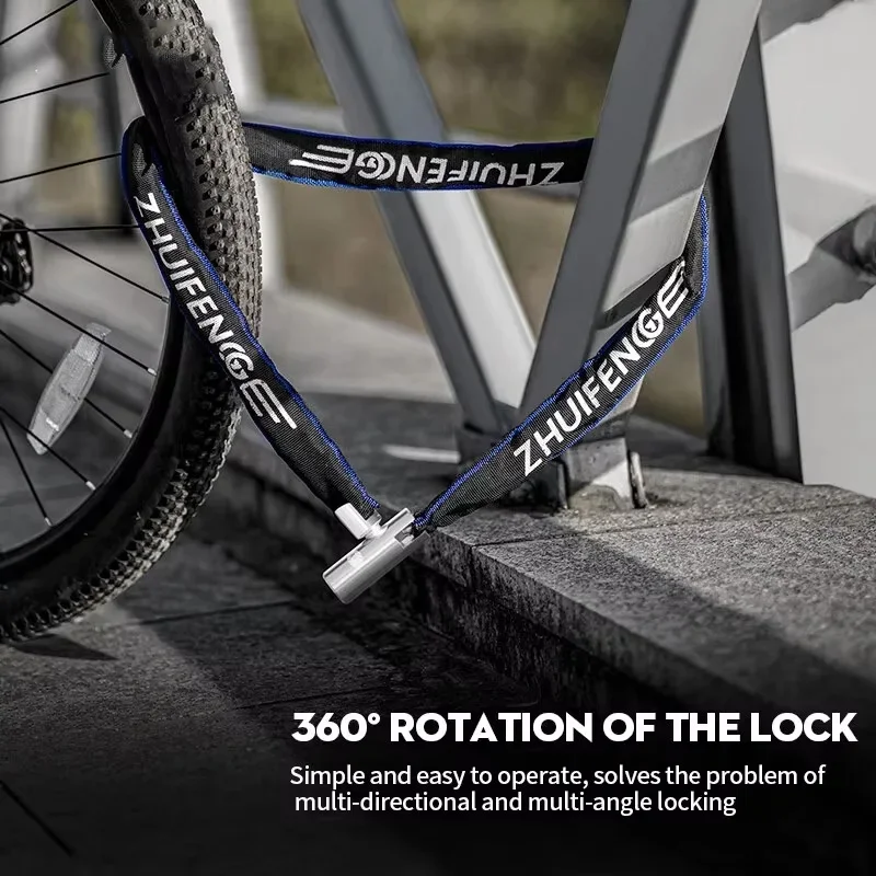 Bike Chain Lock with Lighter Weight and Stronger Security, Anti-Theft Bicycle Lock for Road Mountain Bikes image 4