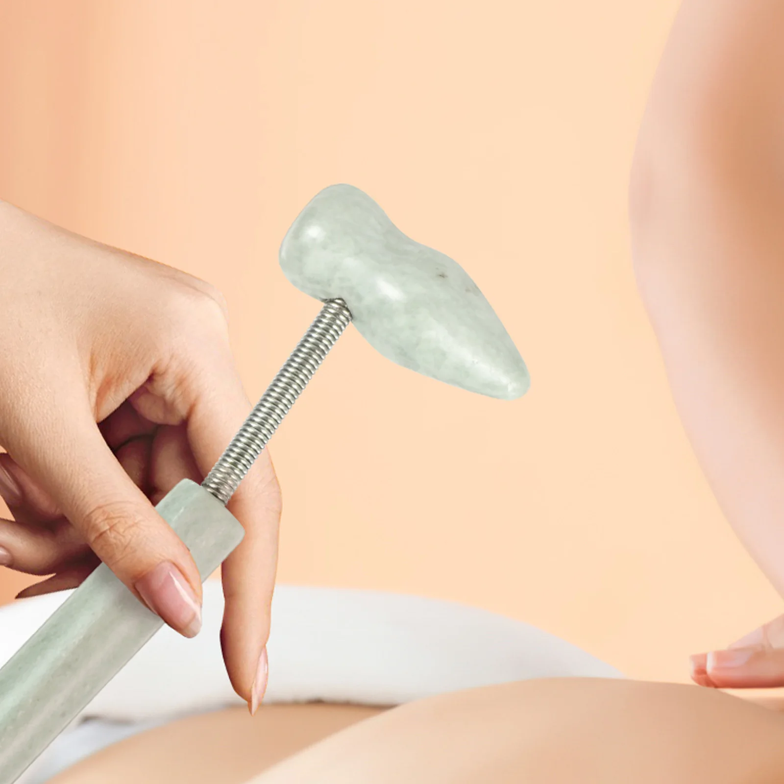 1개 휴대용 옥 마사지 해머 매끄러운 마감 일상 경락 요법용 가정, 사무실 또는 여행 중 사용하기 쉬움