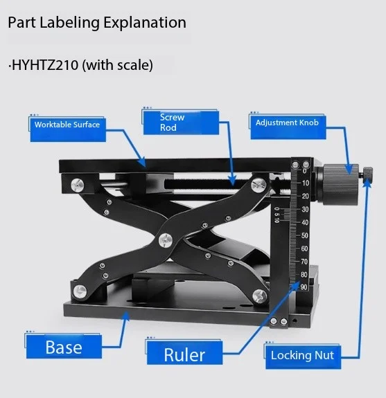 High precision adjustment positioning table, manual lifting table, laboratory scissor lifting workbench