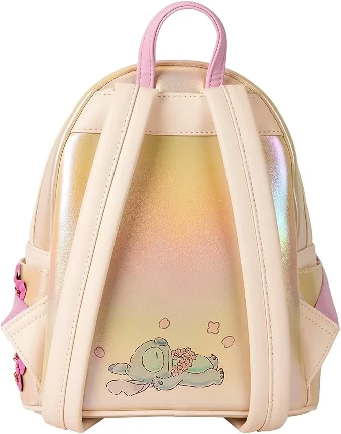 حقائب كتف صغيرة مزدوجة على شكل قلب من Stitch & Angel Cherry Blossom حقائب كتف مزدوجة للنساء من جلد البولي يوريثان