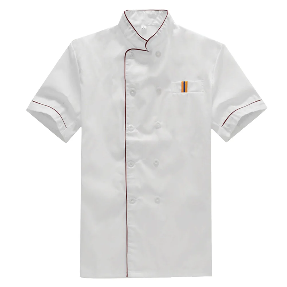 Uniforme de manga corta resistente a la lavado, chaqueta de cocina para restaurante, chaqueta de Chef de manga corta, ropa de trabajo para personal de cocina de Hotel