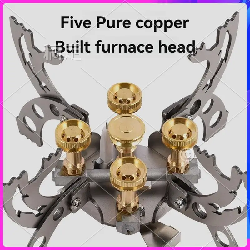 

AUU- Outdoor Five-Star Fierce Stove Highpower Camping Barbecue Portable Windproof Stainless Steel Folding Stove