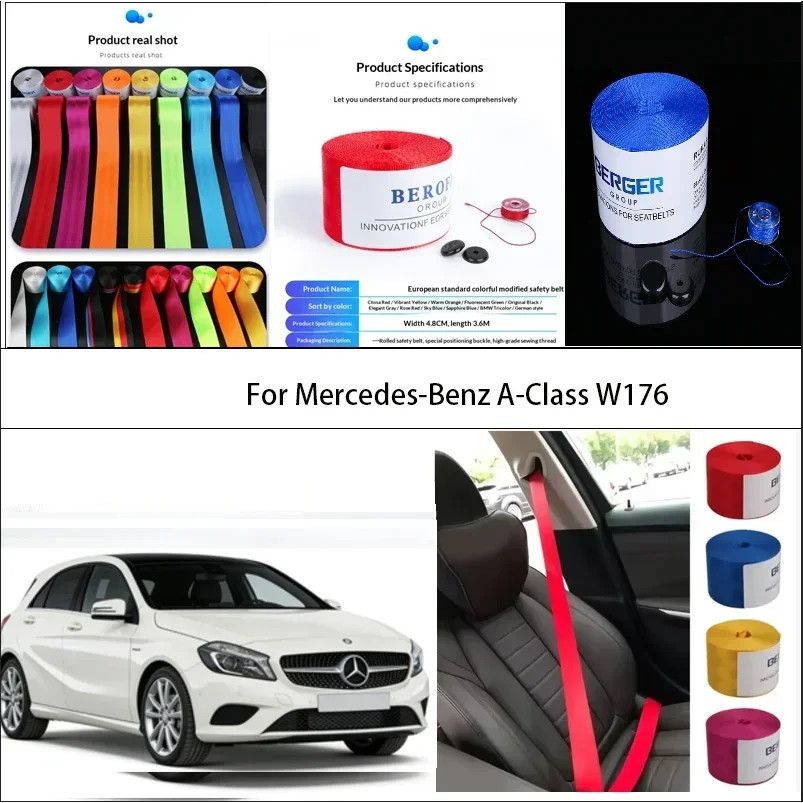 Ceinture de sécurité pour siège de voiture Mercedes-Benz Classe A W176, sangle de sécurité rétractable pour siège de voiture, sangle de sécurité pour siège de voiture, 48 mm