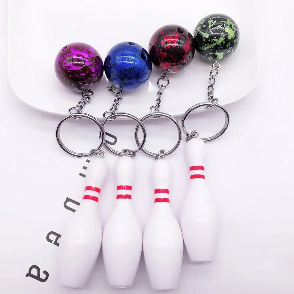 Car Key Chain Bowling Mini Ball Shape Smooth Surface Key Ring Easy Installation Sports Keyring Pendant Man Women Gift