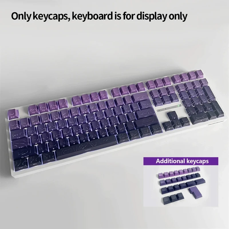 oein Neue topografische Tastenkappen 4.0-Version Shine Through 98-Tasten PBT Cherry Profile Side Print Hintergrundbeleuchtung für mechanische MX Gamer-Tastatur 9