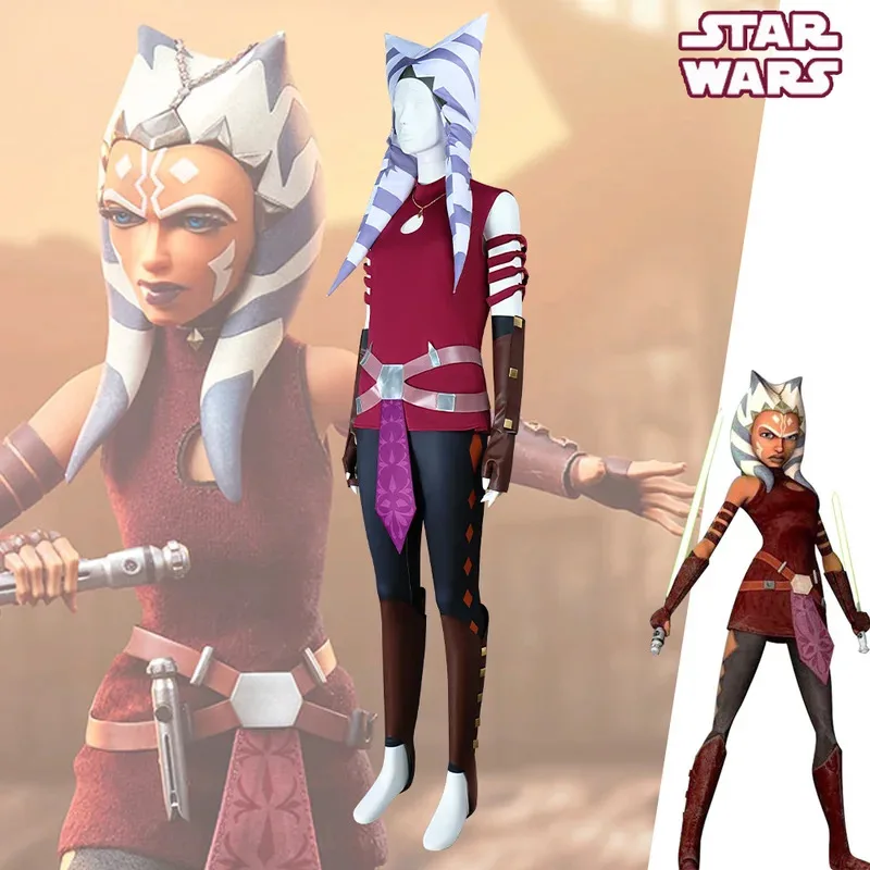 영화 클론 아소카 코스프레 우주 전투 의상 변장 성인 여성 롤플레이 판타지아 의상 할로윈 파티 판타지 슈트 jk;6