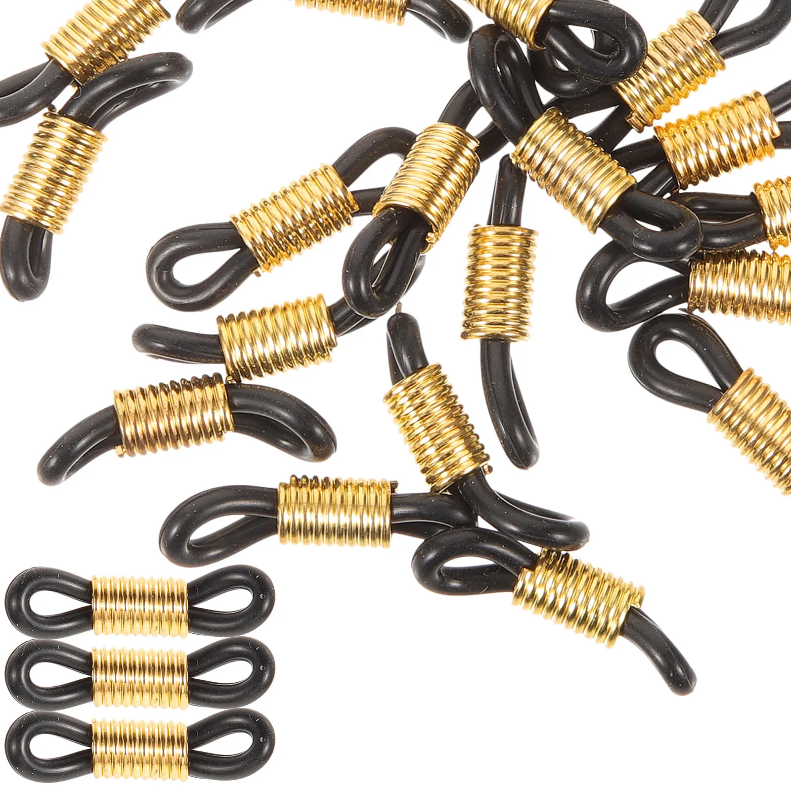 

50Pcs Transparent Silicone Eyeglass Chain Connectors Anti Glasses Chain Ends Metal Design Holder For Eyewear Accessories