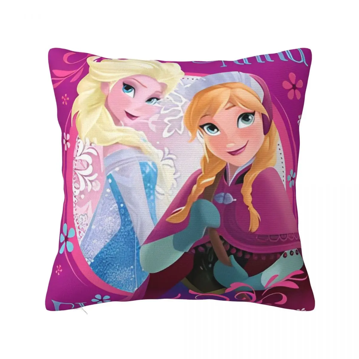 Frozen Princess Elsa Pillowcase Soft Polyester Cushion Cover Decor Snow Queen Pillow Case Cover Living Room Square 40*40cm