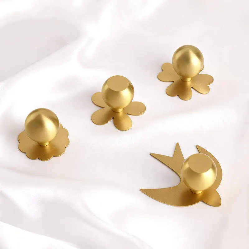 Brass Ball with Backplate Creative Cabinet Handles Decor Drawer Knobs Modern Gold Cupboard Door Pulls Copper Furniture Hardware