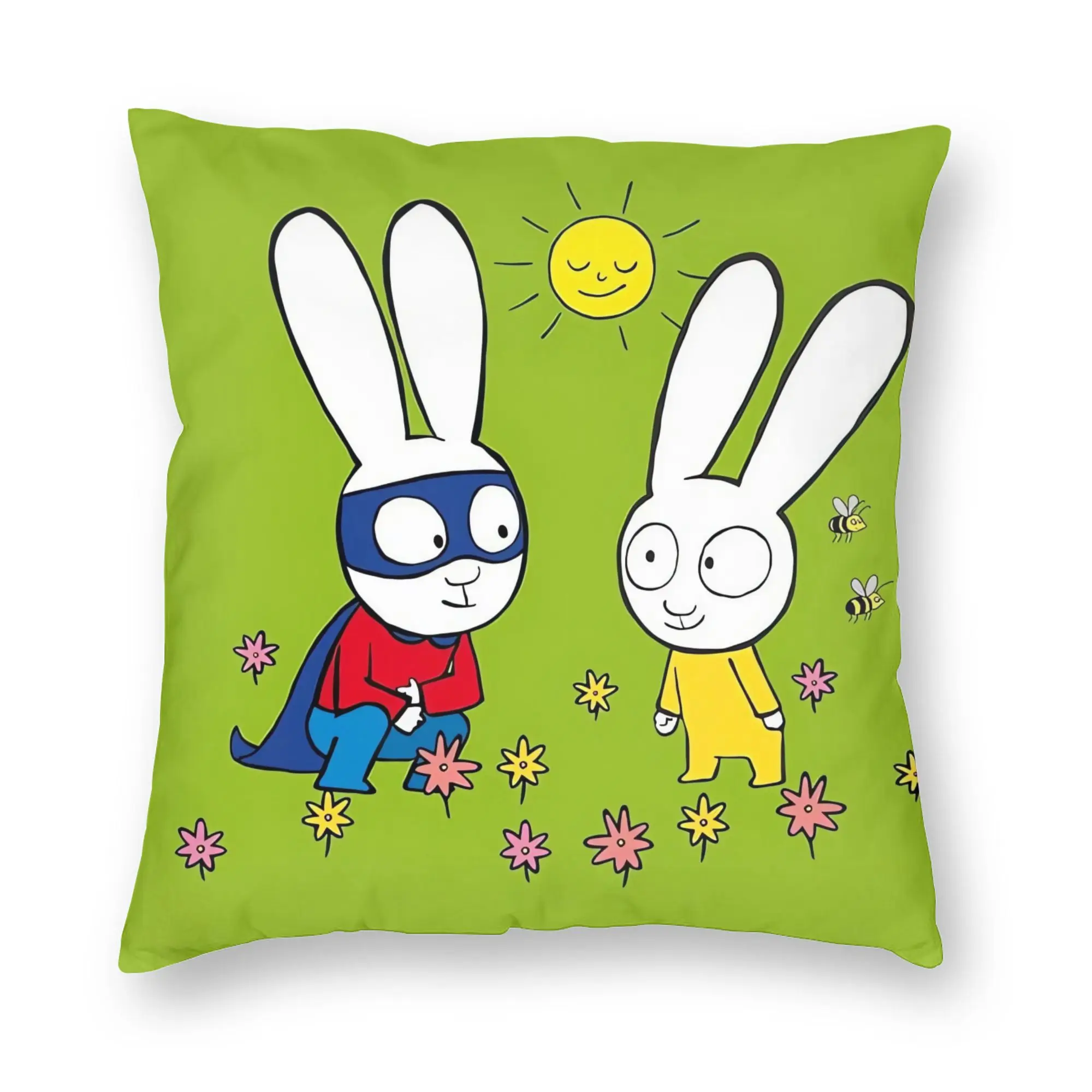 Simons Super Rabbit Pillow Case  Soft Pillow Cover Novelty Cushion Cover For Living Room Chair