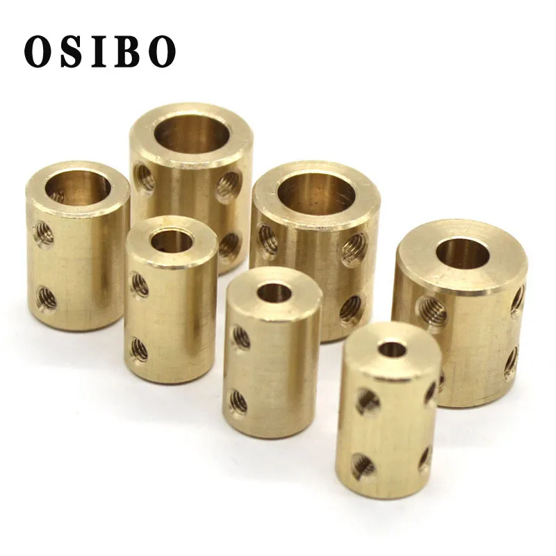 3.17/4/5/6/8/10/12mm Brass Rigid Motor Shaft Coupling Coupler Transmission Connector Sleeve Adapter For RC Boat Car Airplane