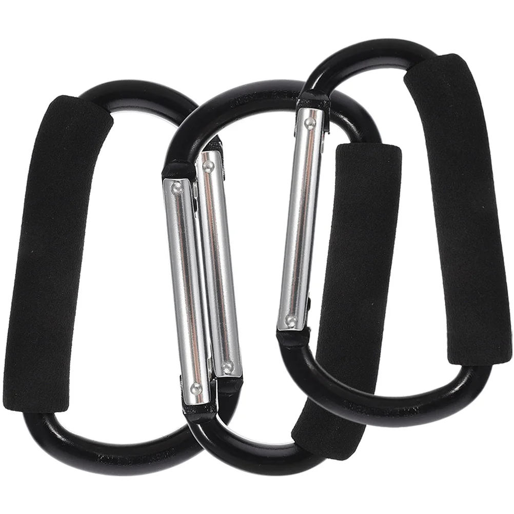 

3pcs Stroller Hooks 8cm Carabiner Clips for Baby Strollers Diaper Bags Shopping Hanger Accessories Strong Bearing Capacity