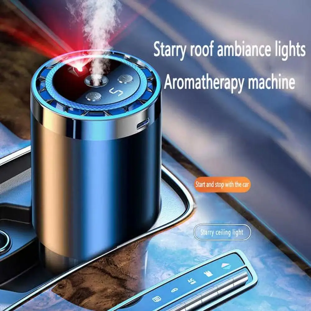 

Умный автомобильный освежитель воздуха, автомобильный диффузор аромата, автоматические регулируемые режимы и ﻿ Световое небо Синхронизация RGB Музыка Звездная проекция G3H3