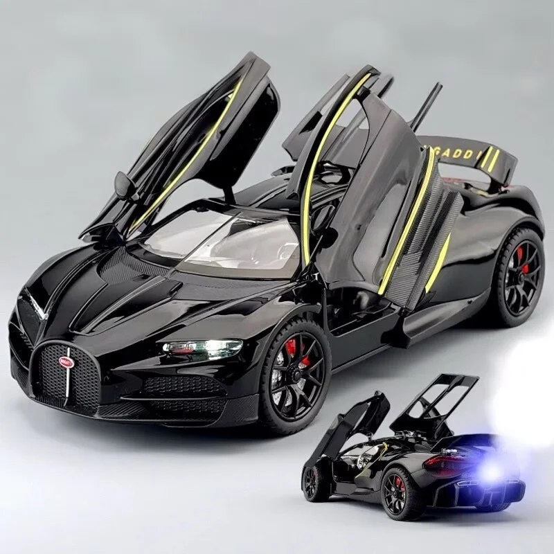 

Спрей-версия 1:24 Tourbillon Chiron, модель спортивного автомобиля из сплава, литая под давлением металлическая гусеничная гоночная машина, модель автомобиля, звуковой свет, подарки для детей