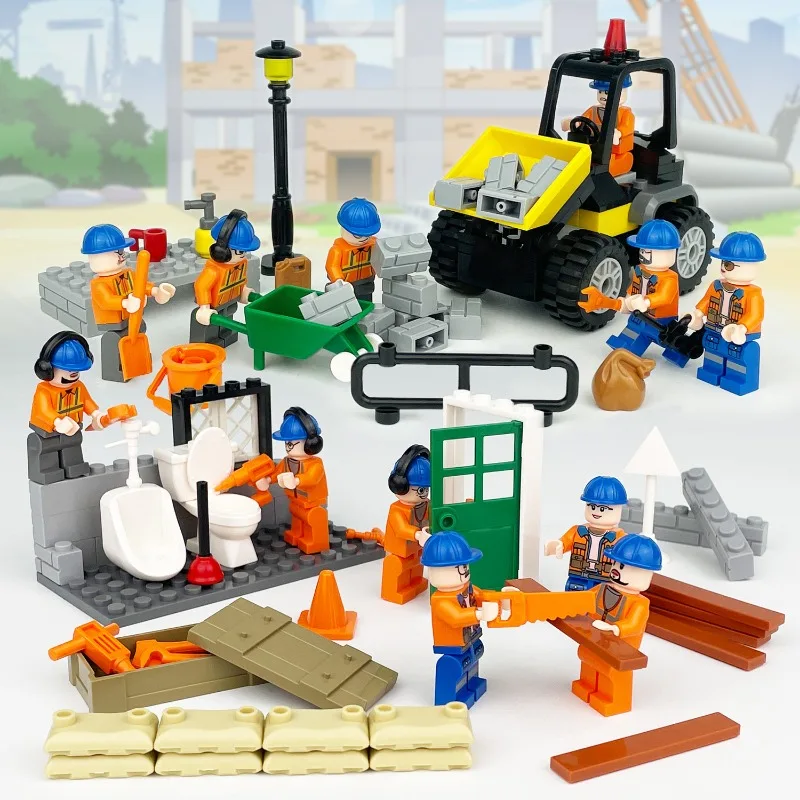 ستة دمى هندسية 8176 فريق بناء الفنادق يقوم الأطفال بتجميع بناء الألعاب التعليمية للأولاد الجسيمات الصغيرة