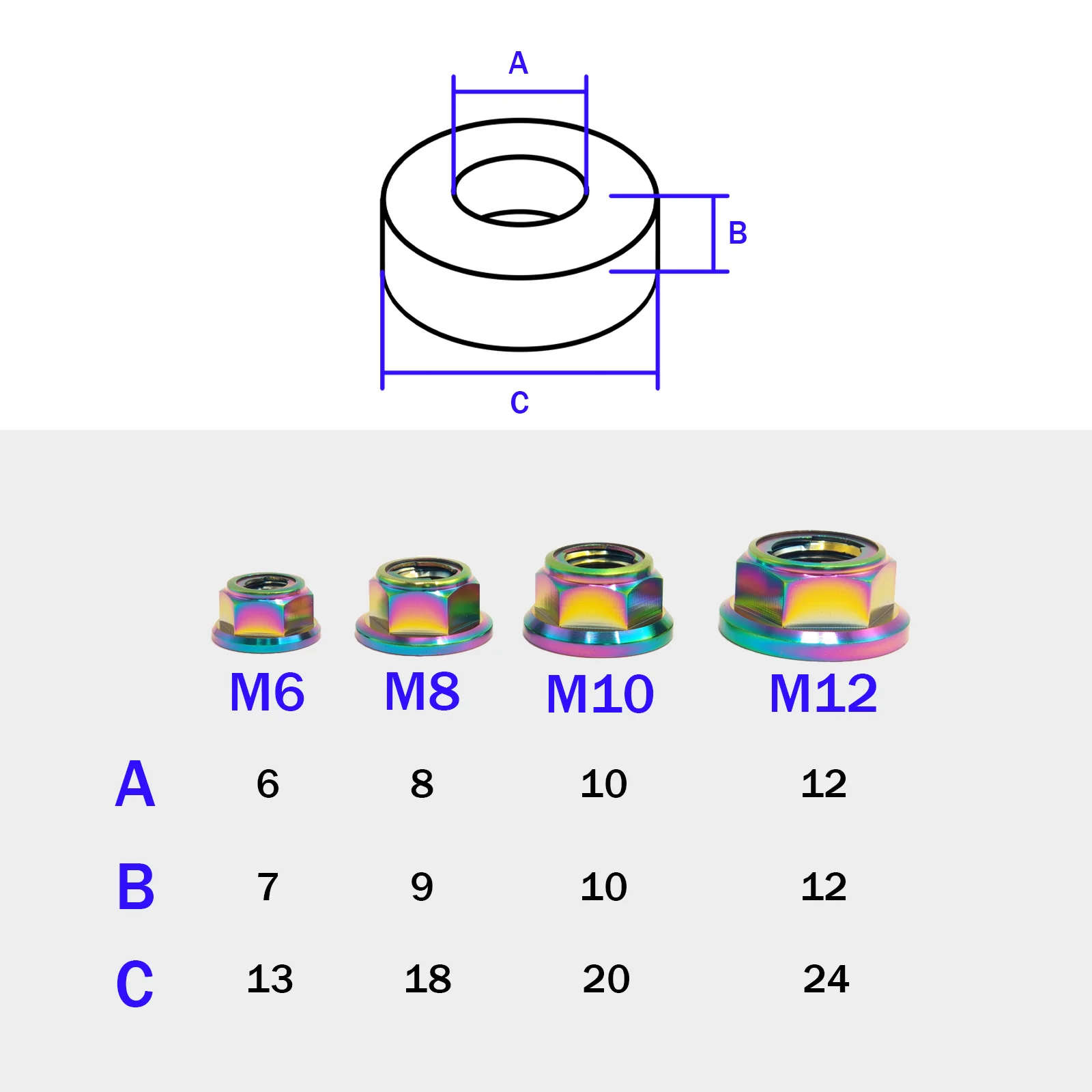 M6 Titanium Nut Flange Lock Nuts for Cycling Modification