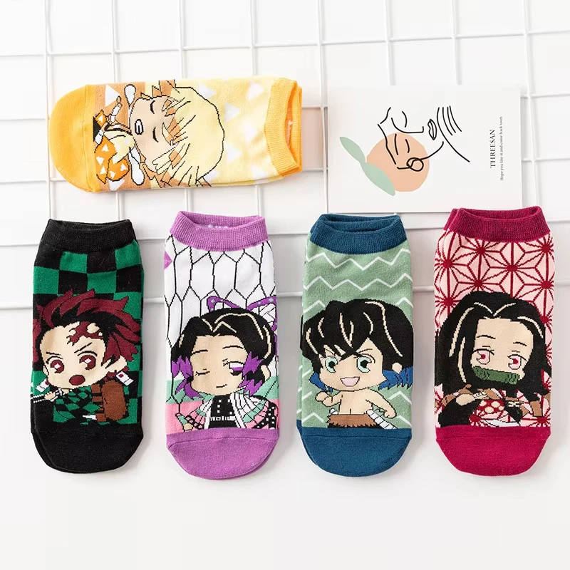 Anime Demon Slayer Kimetsu No Yaiba Calzino Calzini corti Cosplay Prop Cartoni animati Anime Kamado Tanjirou Kamado Nezuko Calzini di cotone