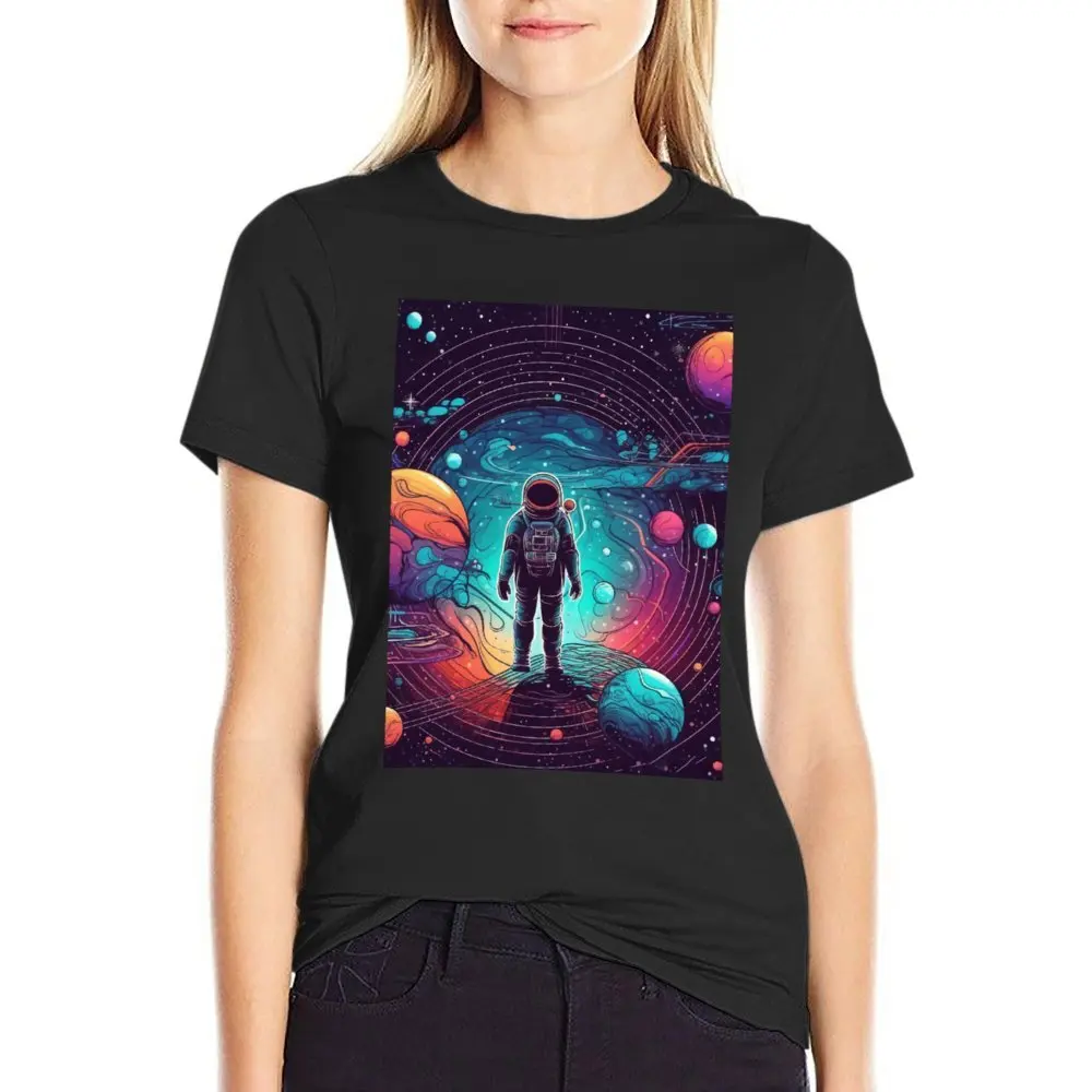 Harajuku The Cosmic Voyager” Classic T-shirt  Sports Top Tee Funny Graphic Funny Sarcastic Travel