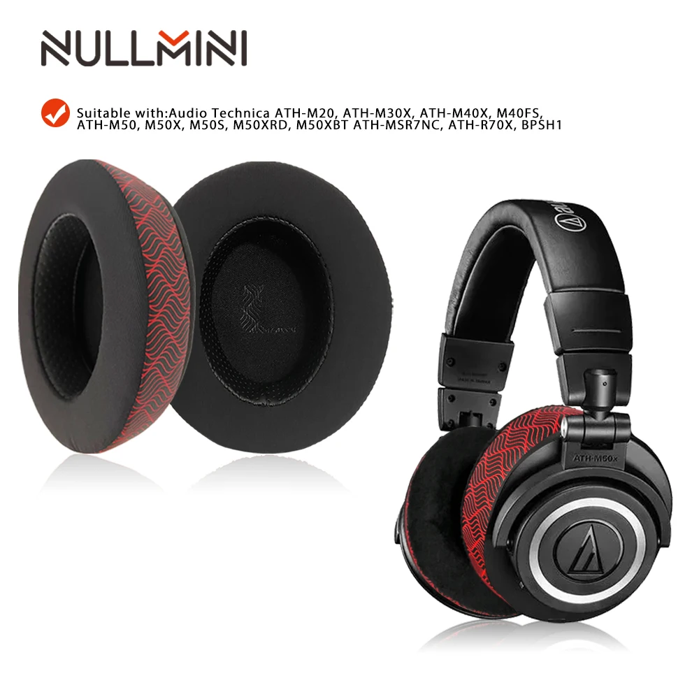 NullMini Replacement Earpads For Audio Technica ATH-M20, M30X, M40X, M40FS, M50, M50X, M50S, M50XRD, M50XBT, MSR7NC, R70X, BPSH1