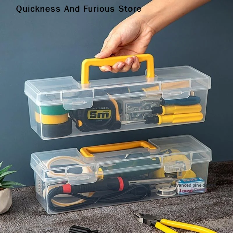 Large Capacity Handheld Tool Parts Storage Box Multi-grids Tool Organizer, Sorting Box for Screws,Wrenches,Toys, Hardware Parts