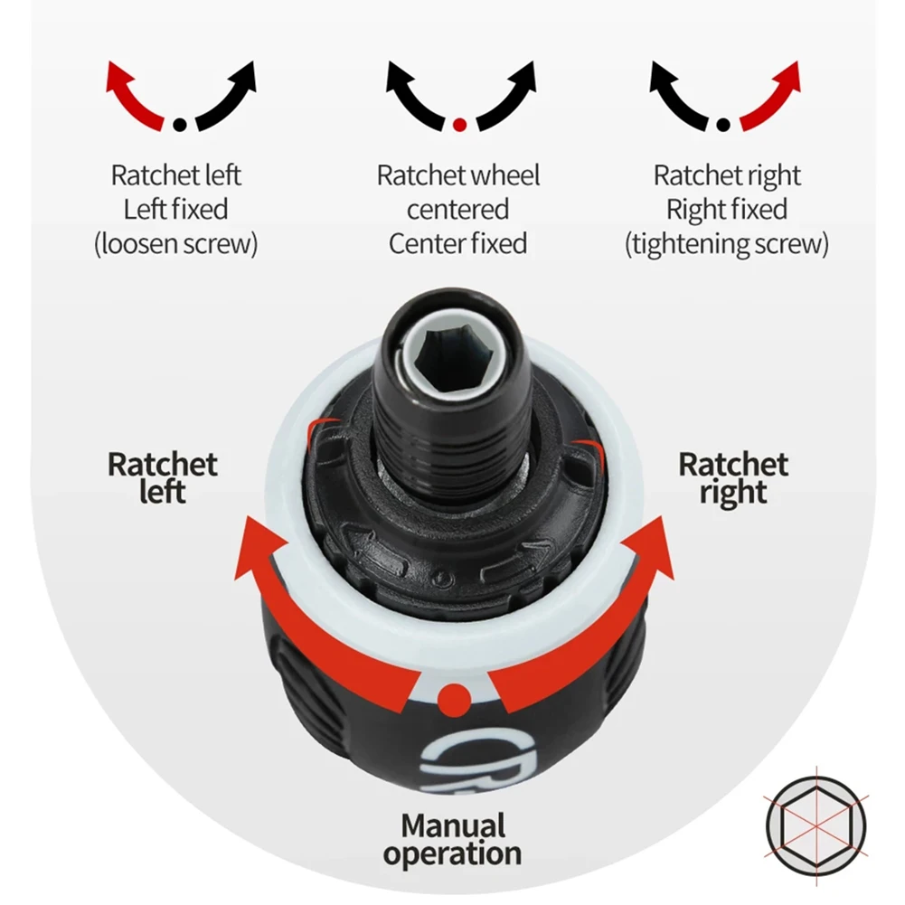 Adjustable Ratchet Screwdriver Screwdriver Silica Gel 6.0+/6.0- 85*45mm Adjustable Chrome Vanadium Steel Anti-slip