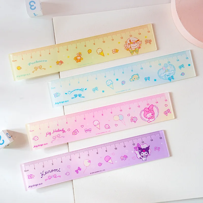 20 Stks/partij Sanrio Kawaii Dierenliniaal 15 Cm Meten Rechte Linialen Tekening Tool Promotionele Briefpapier Geschenk Schoolbenodigdheden