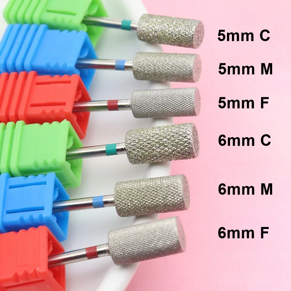 

1 шт., алмазное сверло для ногтей, твердый сплав, алмаз с перекрестными зубьями, пылезащитная головка 5 мм, 6 мм для геля для удаления кутикулы
