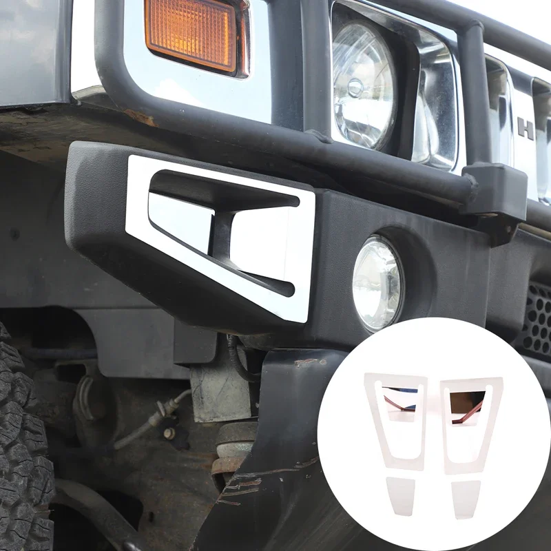 For Hummer H2 2003-2007 Stainless Steel Bright Car Front Bumper Trim Frame Decorative Protective Frame Car Exterior Accessories