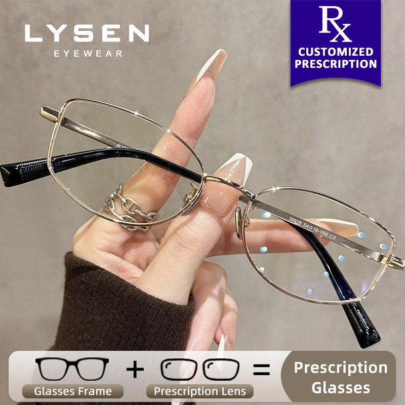

LYSEN Oval Women Prescription Glasses Anti Blue Light Optical Eyeglasses Frame Anti-Reflective Customized Photochromic Glasses