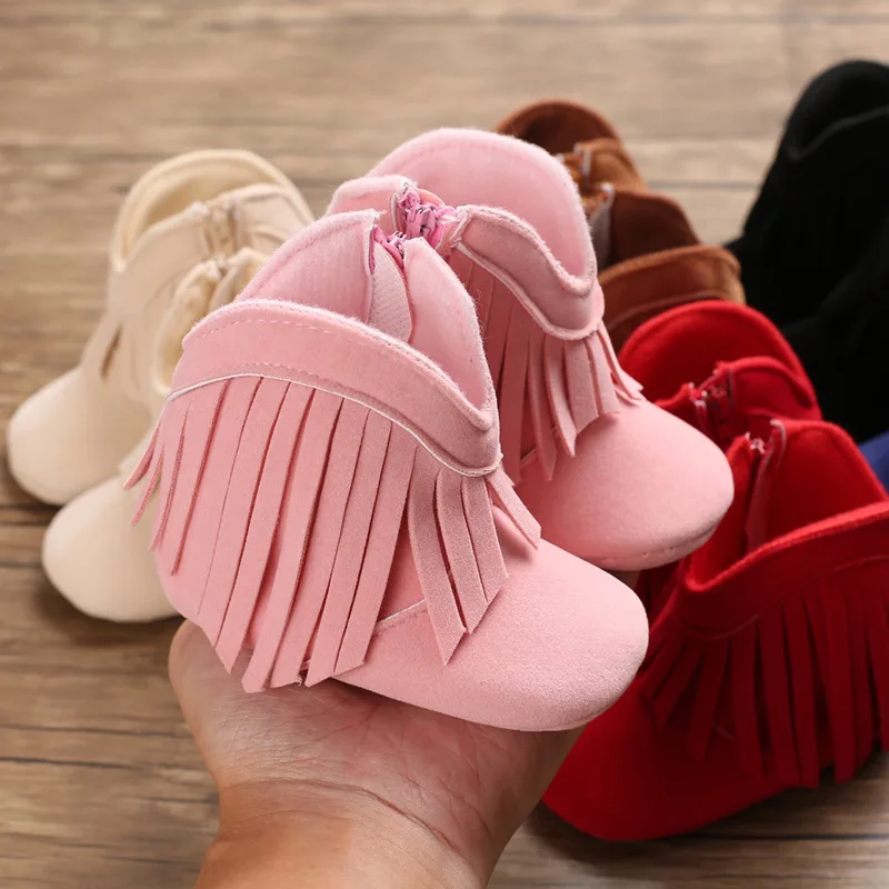 Toddler Footwear Boots Newborns Prewalkers For Unisex Baby Boys Girls Winter Keep Warm Tassel Shoes Sneakers