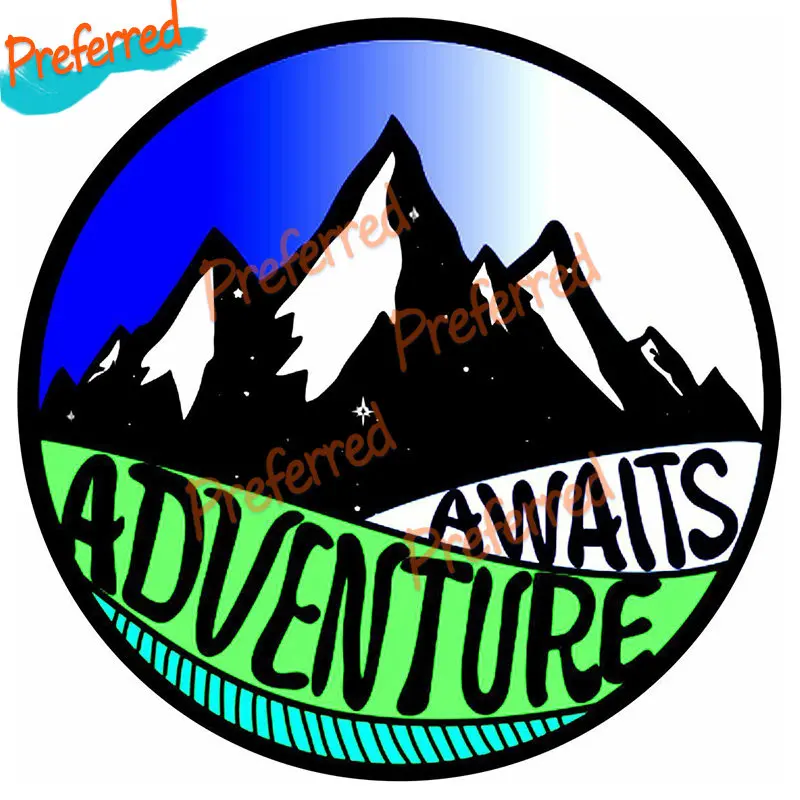 Adventure Waits Van Surf Hawaii Surf Sticker EURO DUB Camper Camper Car Sticker Funny Decal Motorcycle Car Boat Vinyl Decal