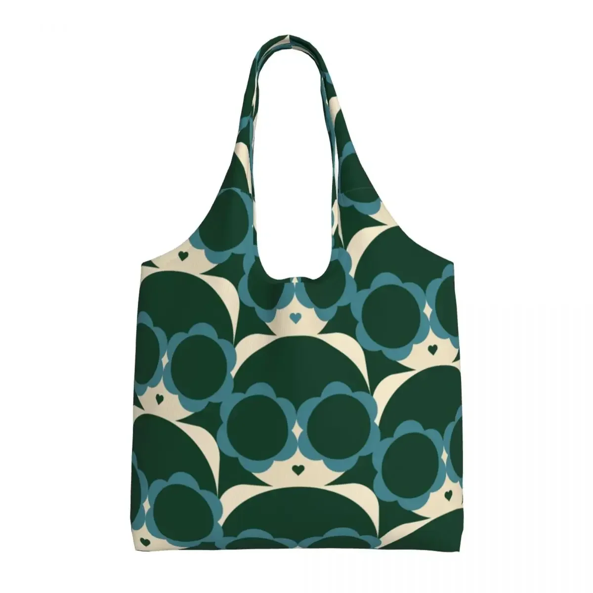

Green Cool Girl Pattern Grocery Shopping Bag Printing Canvas Shopper Tote Shoulder Bag Large Capacity Washable Bags Handbags