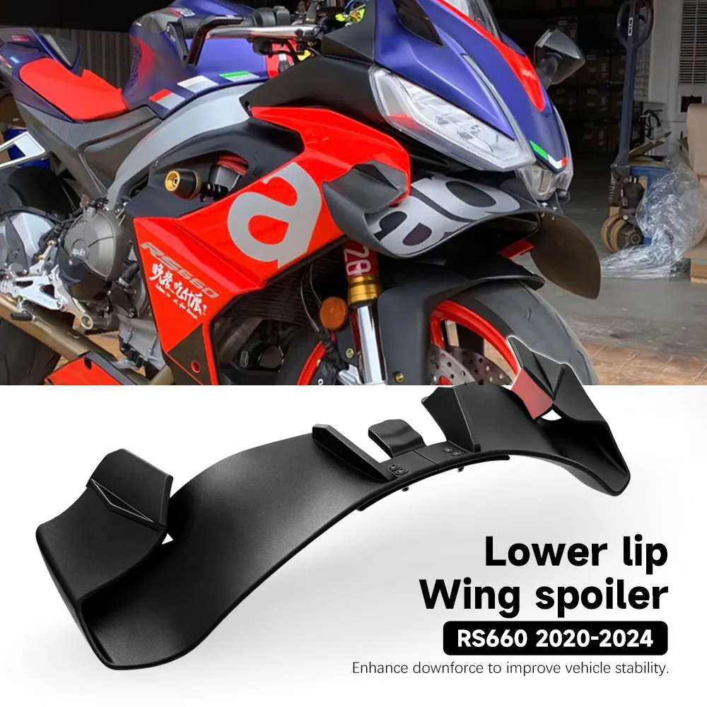 For Aprilia RS660 RS 660 2020-2024 Motorcycle GP Side Winglet Front Spoiler Wing Fairing Fixed Lower lip Wing Downforce Kit