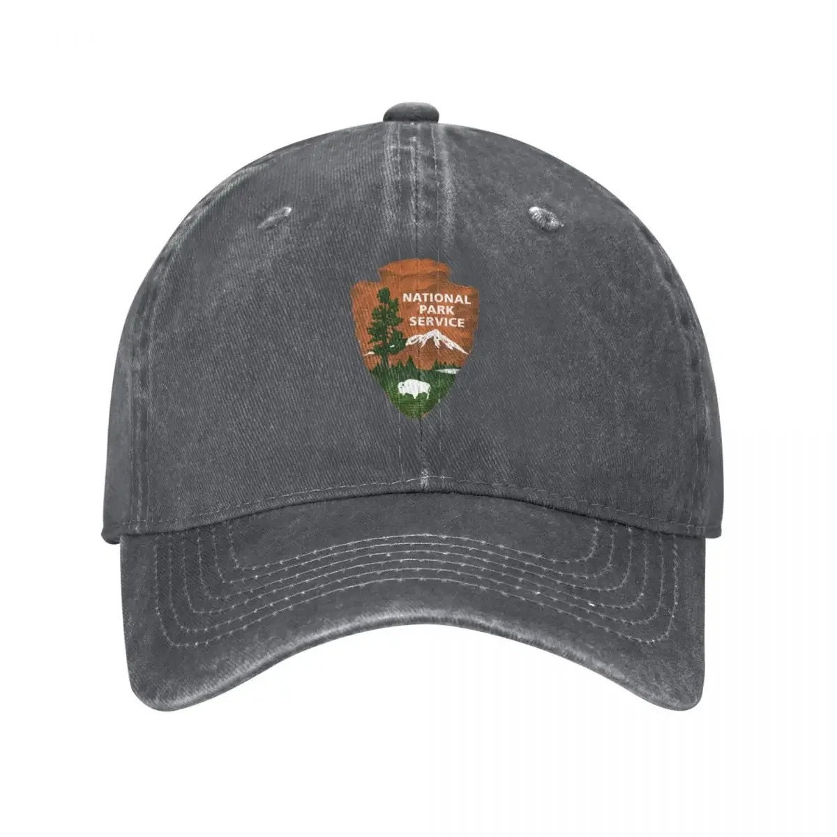 National Park Service Arrowhead Mountain Forest Bison Baseball Cap Sunscreen Dropshipping Custom Cap Ladies Men's