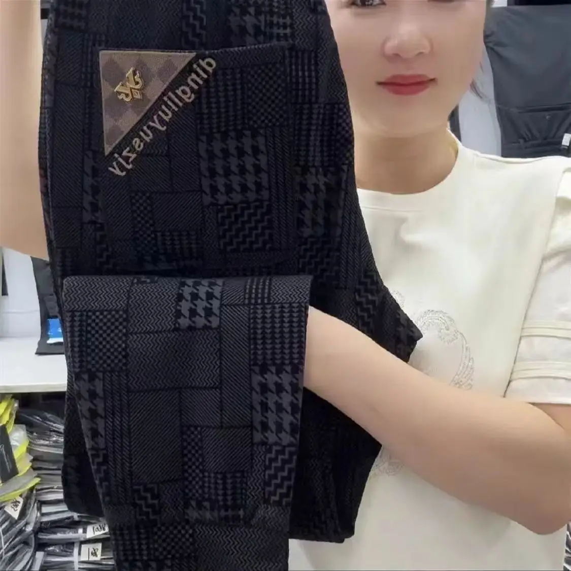 

Qui Dry Ice Silk Men's Casual Pants Summer 2025 Faion Trendy Brand Versatile Lightweight Slim Fit Straight Leg Elastic Waist