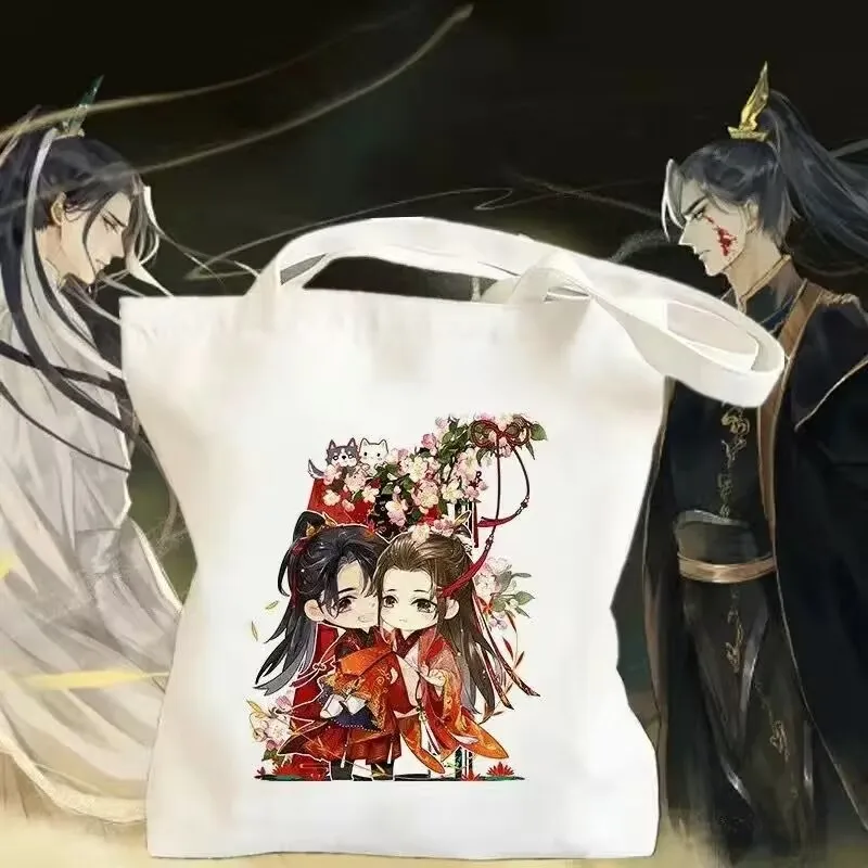 Bolsa de lona "Erha e seu mestre do gato branco" para estudantes, sacola de grande capacidade "Mo Ran Chu Wan Ning", alto nível de aparência