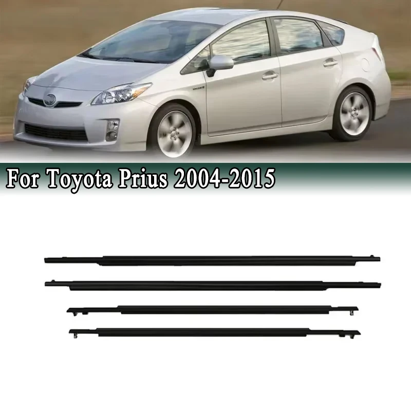 For Toyota Prius 2004-2015 Window Weatherstrip Side Door Outer Glass Rubber Belt Moulding Trim Waterproof Sealing Protector