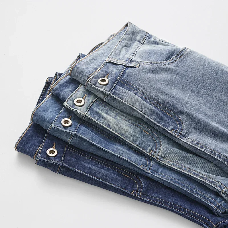 ฤดูร้อน Ultra-thin Baggy กางเกงยีนส์ผู้ชายคลาสสิก Vintage กางเกง Lyocell นุ่มแฟชั่นตรงกางเกงยีนส์กว้างกางเกงชาย streetwear