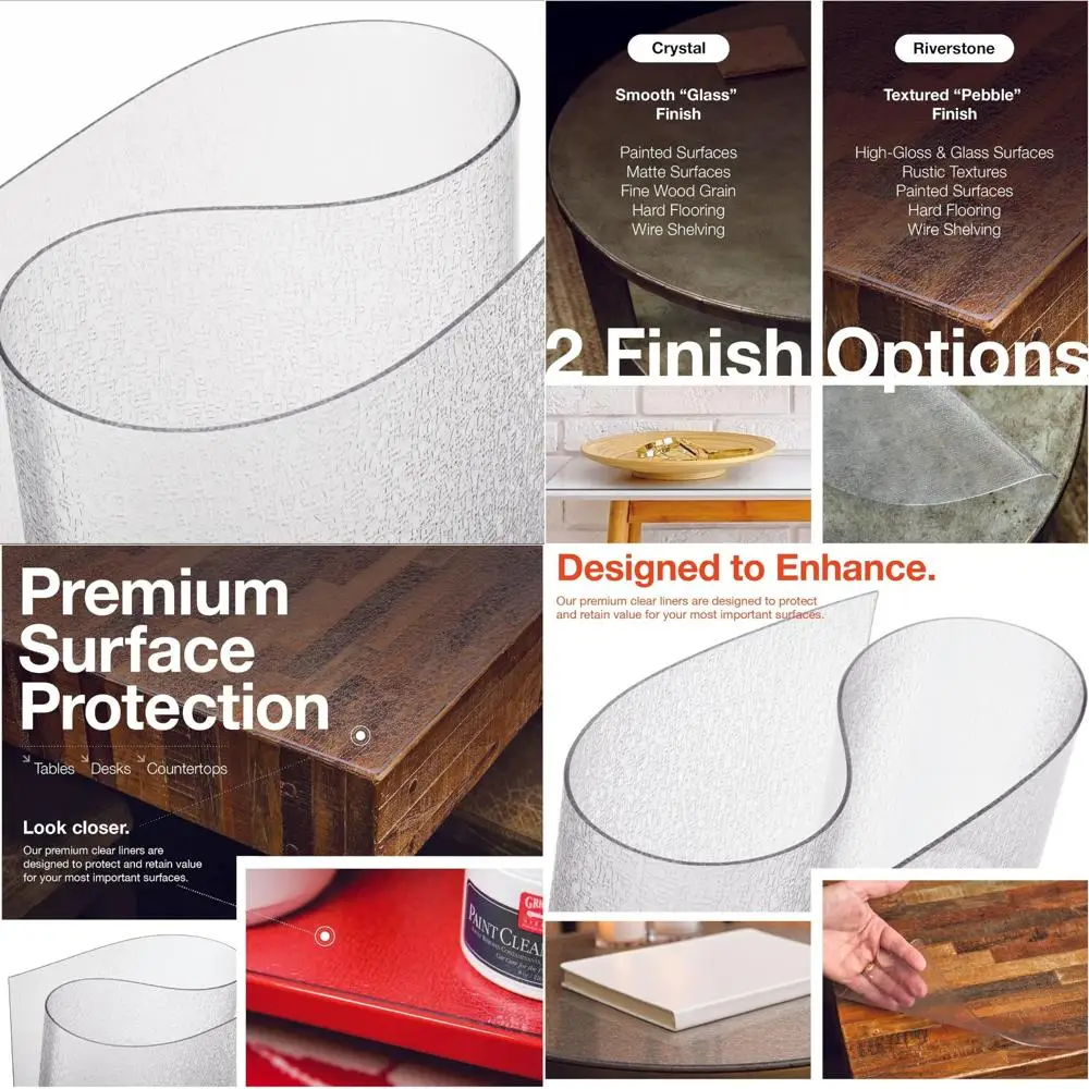 

Прозрачная прямоугольная защита для стола из ПВХ, текстурированная галька толщиной 2 мм, 39,4 x 94,5 дюйма, безопасная и прочная, сделанная из США, пластиковая крышка для