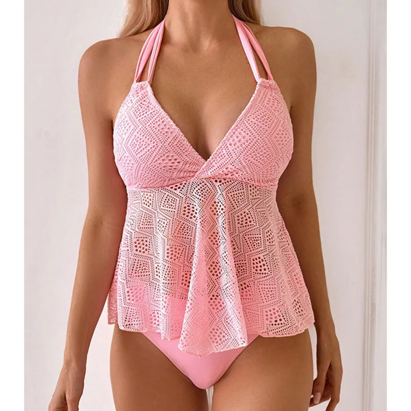 

Summer Sexy Bikinis Pink Women's Swimwear Female Swimsuit For Swim Wear Bathing Suits Brazilian Bikini Set Beachwear Pool Bather