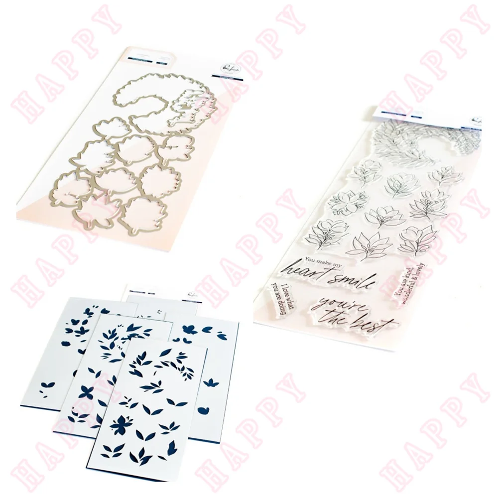 Metal Cutting Dies Stamps Stencils Enchanting Flora DIY Scrapbooking Paper Craft Handmade Make Album Card Embossing Template New