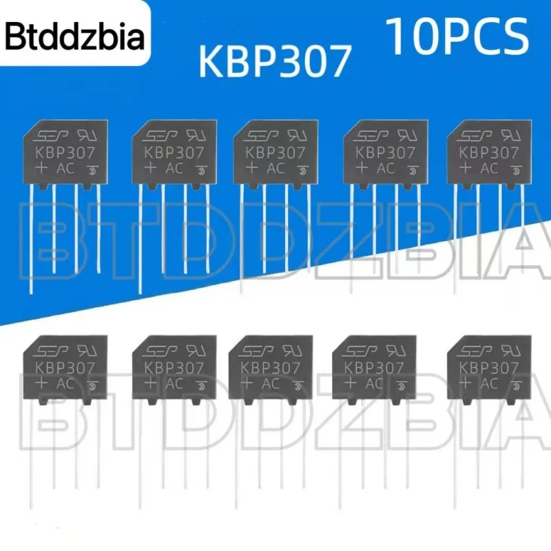 10 Stück KBP307 Ridge Rectifier KBP 307 Leistungsdiode 3 A 1000 V Electronica Componentes