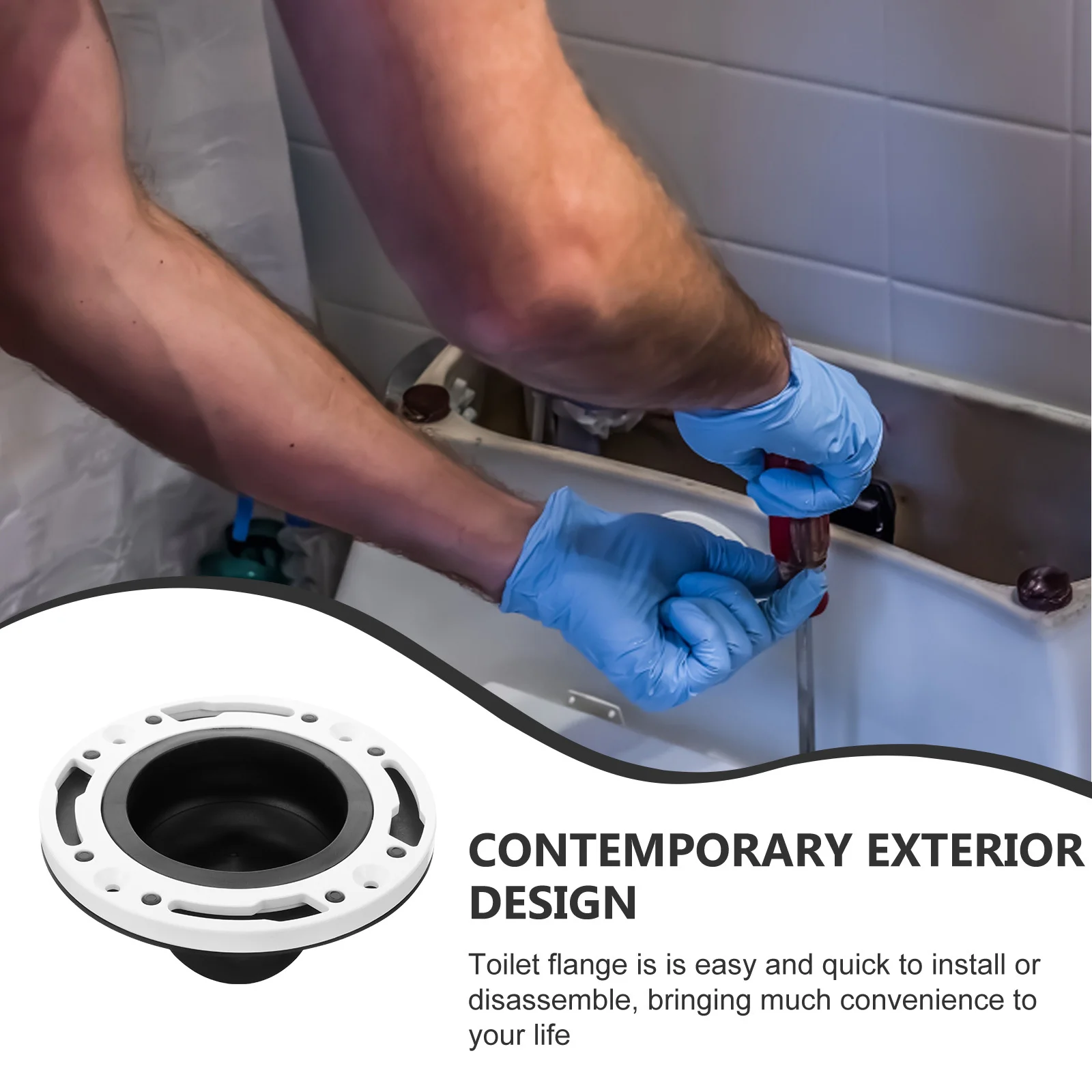 مجموعة بديلة شفة مرحاض الحمام البلاستيكية المتينة لسهولة التركيب، شفة المرحاض RV المتوافقة مع معظم الموديلات