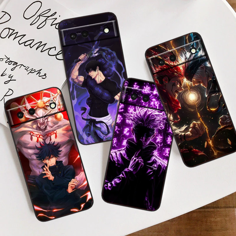 J-Jujutsu Kaisen Cool Anime For Google Pixel 9 8 7A 7 6A 6 5A 5 4 4A XL 5G Black Silicon Shockproof Shell Cover Phone Case