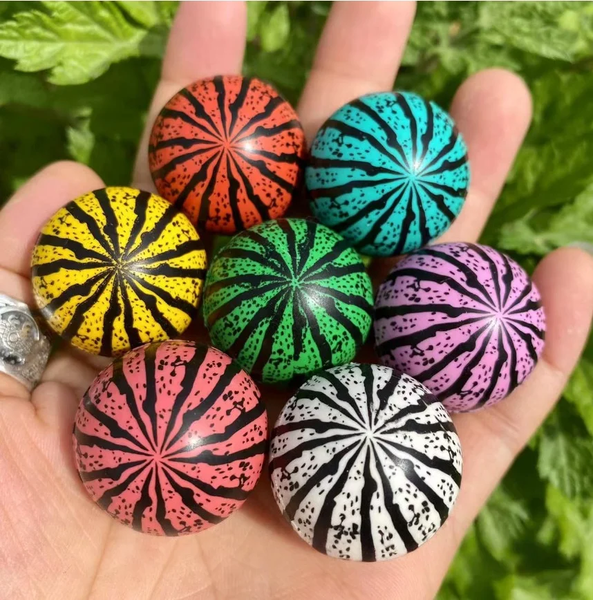 6 قطعة 30 مللي متر البطيخ كرة القدم النمذجة كرة نطاطة اللون مرونة صغيرة محاكاة كرة نطاطة في الهواء الطلق الوالدين والطفل ألعاب رياضية ﻿