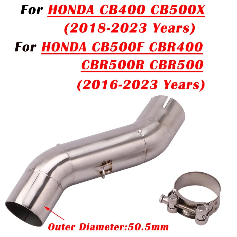 

For HONDA CBR400R CBR500R CB500F CBR 400 500 2016 - 2022 2023 Motorcycle Exhaust Escape System Modified Muffler Middle Link Pipe