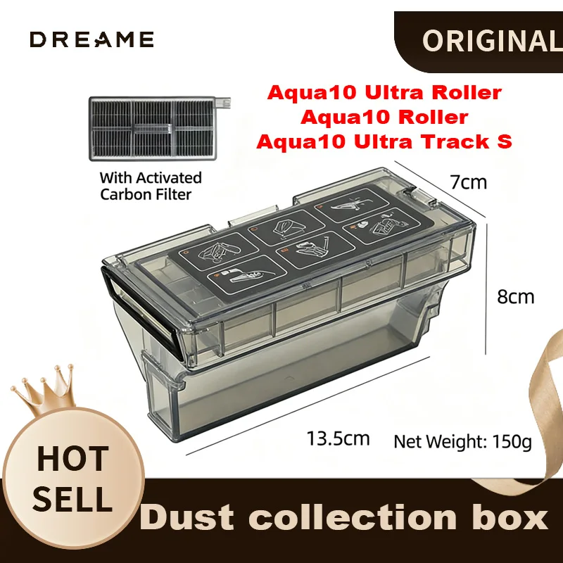 Original Dreame Dust Box Filter Compatible with Aqua10 Roller Series Vacuum Cleaner Accessory