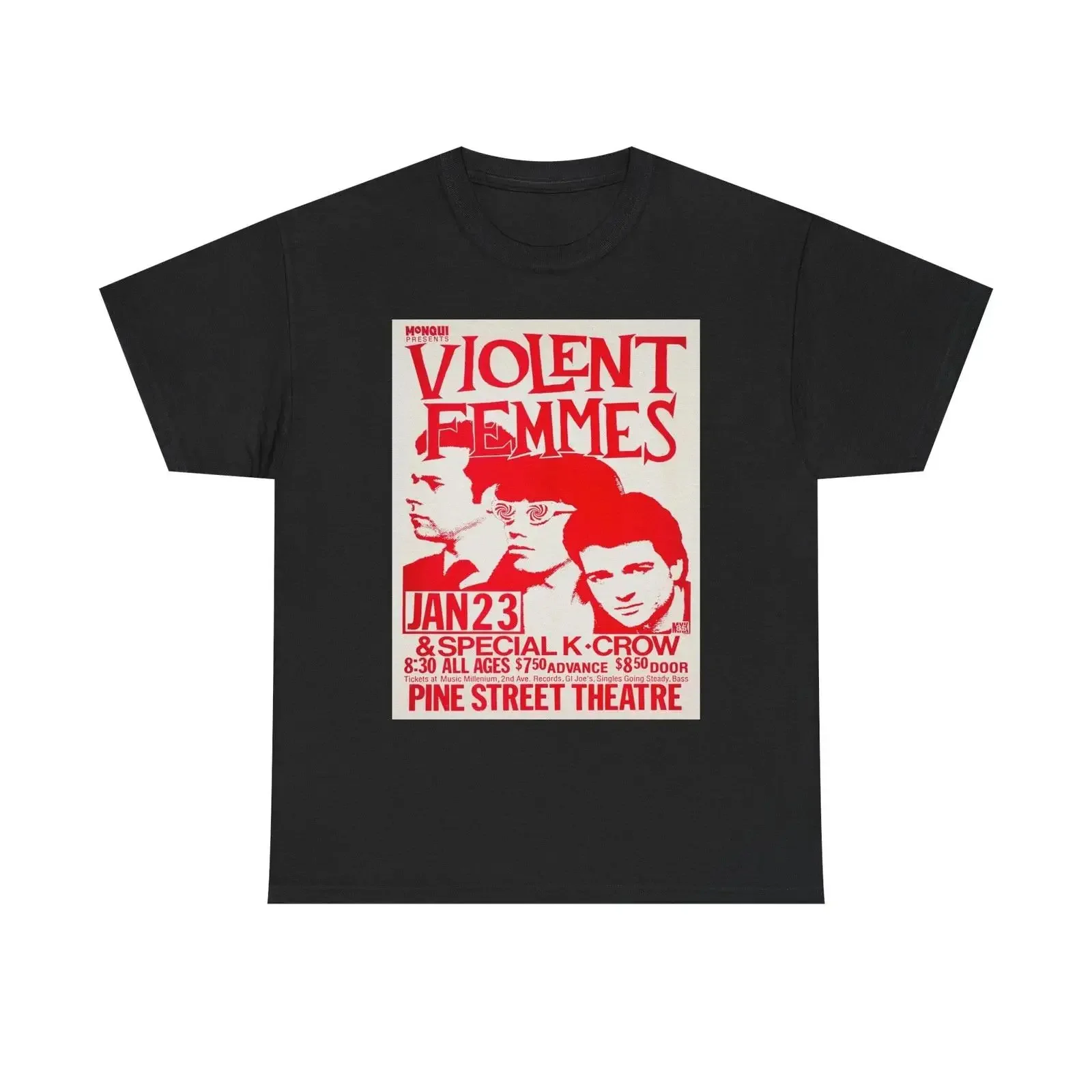 Violent Femmes 01 23 Pine St Theater Portland ODER Retro Konzert Poster T Shirt vintage Washed Stylish Comfortable Versatile